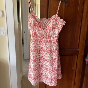 Pink Floral Mini Dress